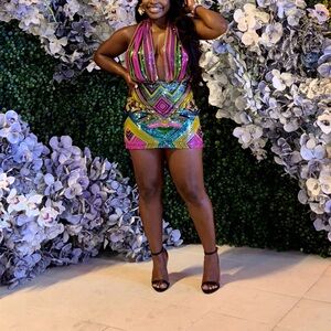 Colorful Sequin Mini Dress